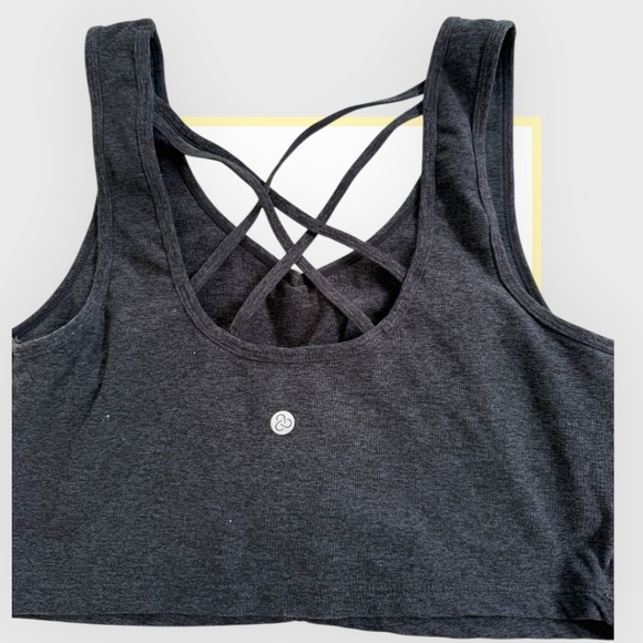 Zella Dark Grey Sports Bra - Strappy Back - Picture 2 of 3